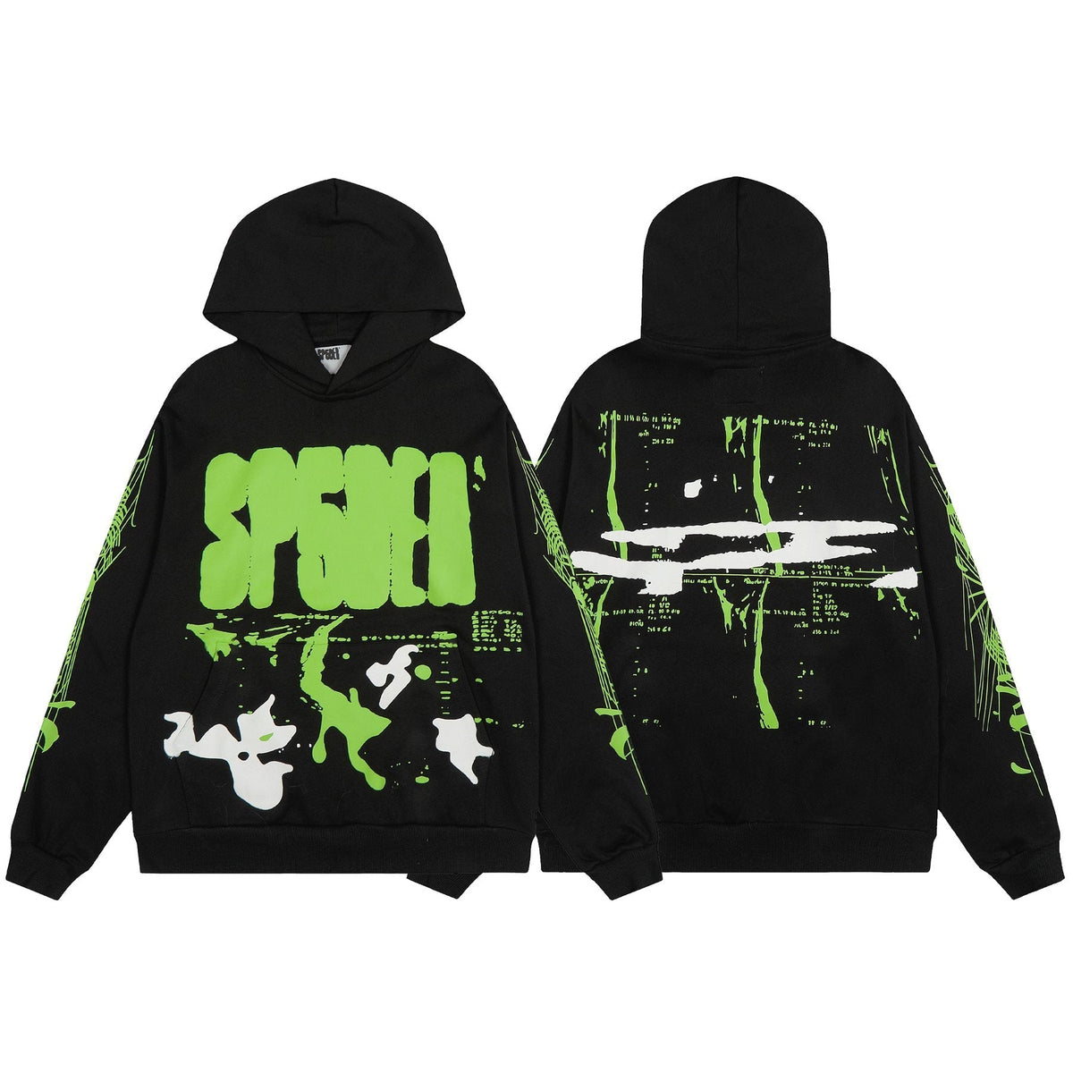 Sp5der Web Graphic Hoodie & Sweatpants Matching Set ¡ª front