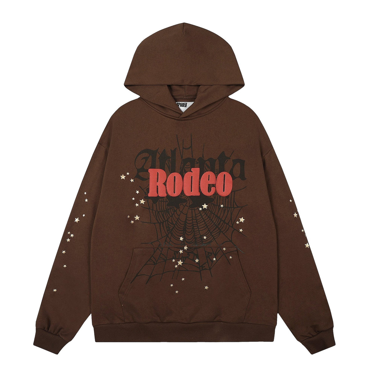 Sp5der Brown Western Spiderweb Graphic Hoodie ¡ª hero