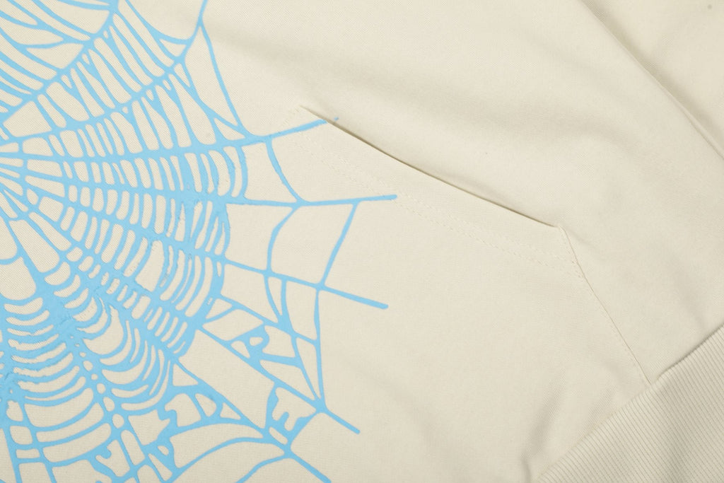 Sp5der Cream Graphic Hoodie & Sweatpants Matching Set ¡ª detail