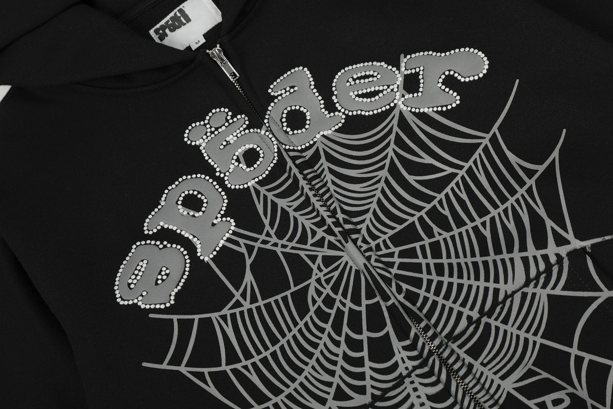 Sp5der Spider-Web Zip Hoodie & Jogger Matching Set ¡ª detail