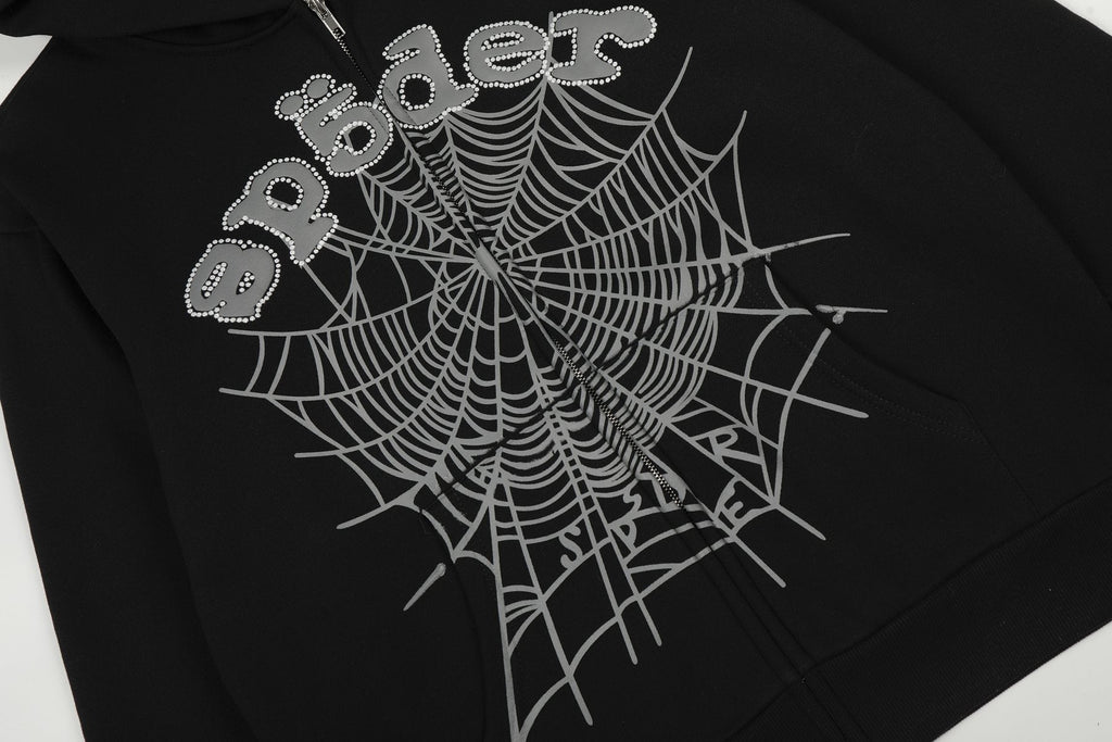 Sp5der Spider-Web Zip Hoodie & Jogger Matching Set ¡ª detail