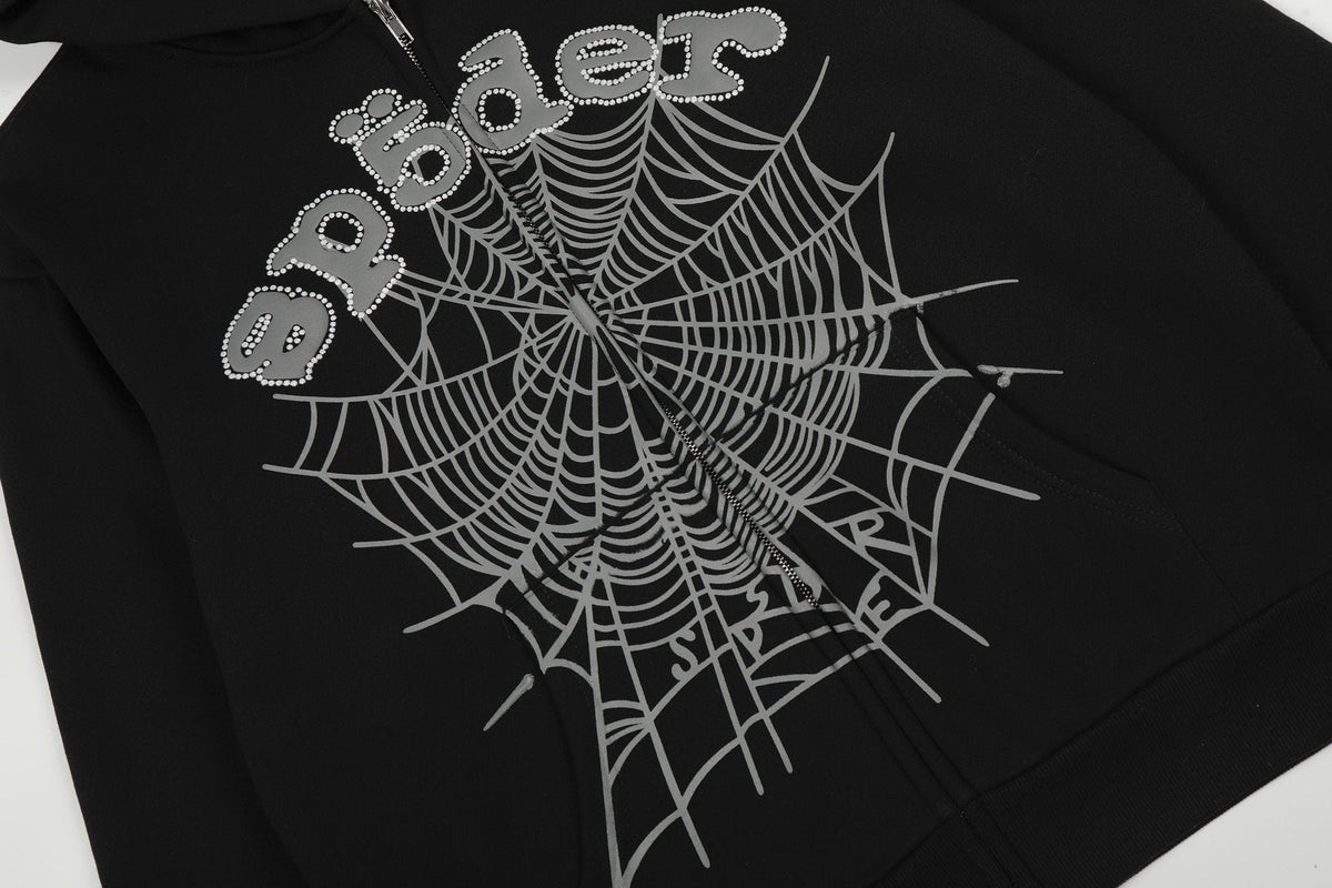 Sp5der Spider-Web Zip Hoodie & Jogger Matching Set ¡ª detail