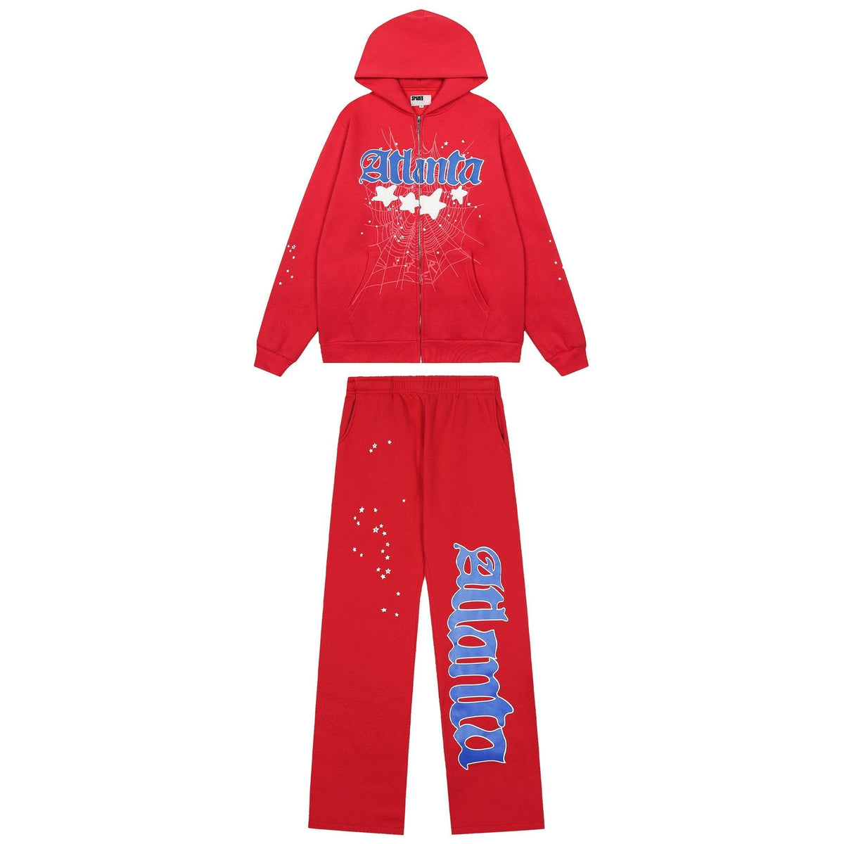 Sp5der Spiderweb Graphic Zip Hoodie & Sweatpants Matching Set ¡ª hero