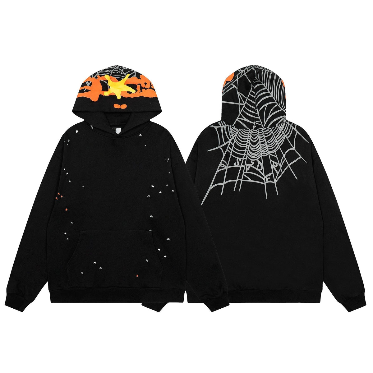 Sp5der Spiderweb Graphic Hoodie & Jogger Matching Set ¡ª front