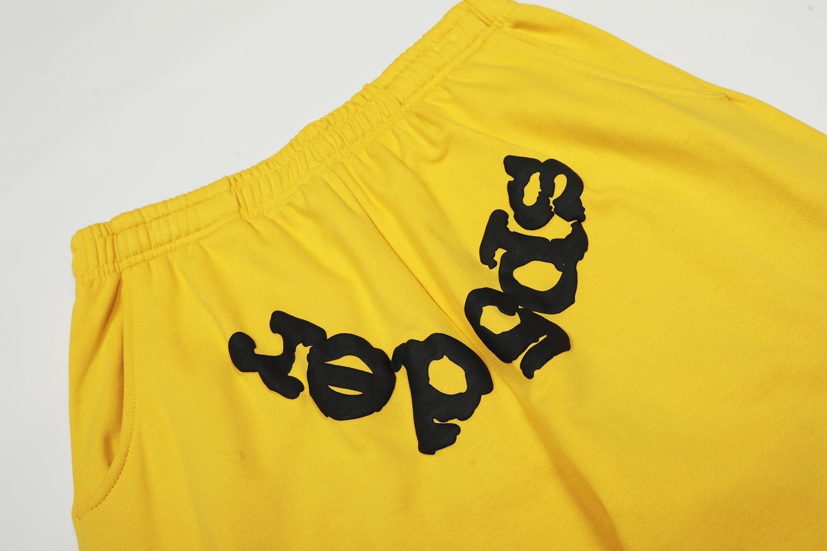 Sp5der Yellow Graphic Hoodie & Sweatpants Matching Set ¡ª detail