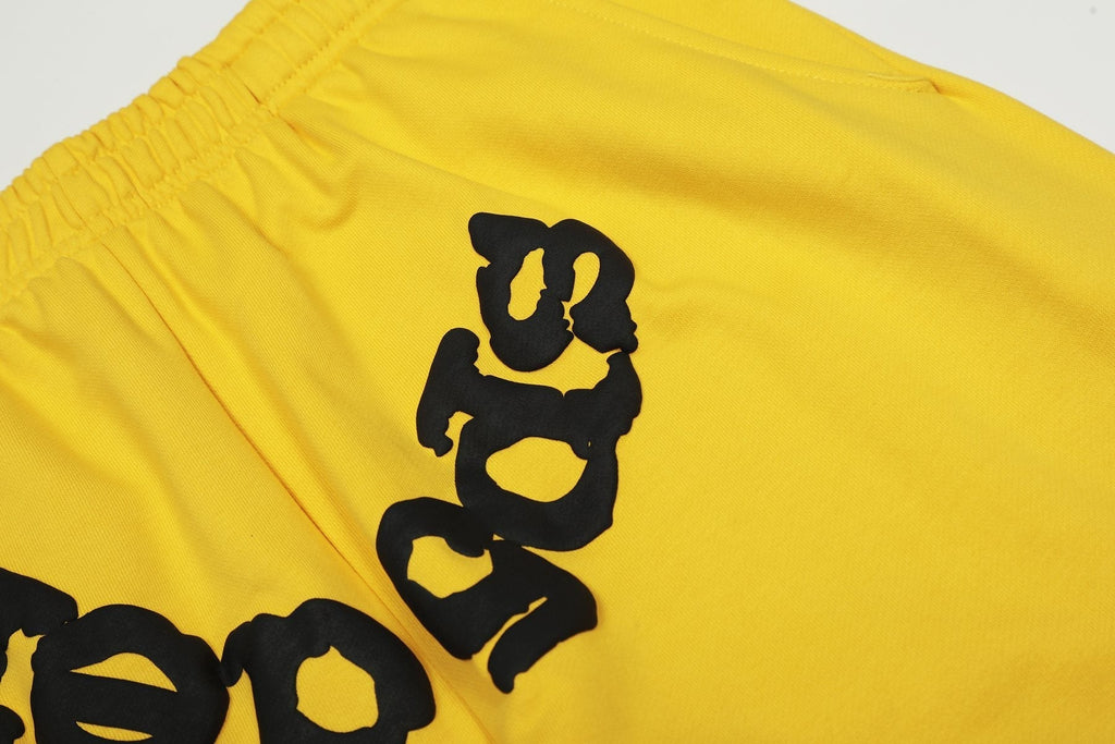 Sp5der Yellow Graphic Hoodie & Sweatpants Matching Set ¡ª detail