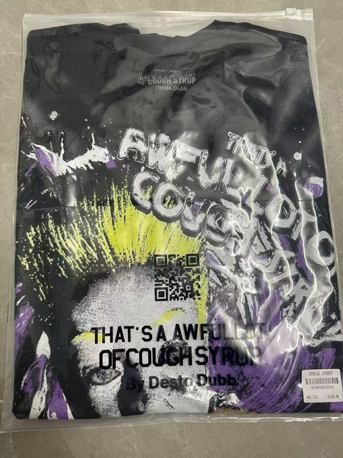 THAT'S A AWFUL LOT OF COUGH SYRUP Black Front & Back Graphic T-Shirt ¡ª context
