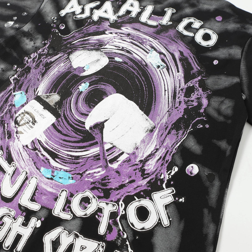 THAT'S A AWFUL LOT OF COUGH SYRUP Black Front & Back Graphic T-Shirt ¡ª detail