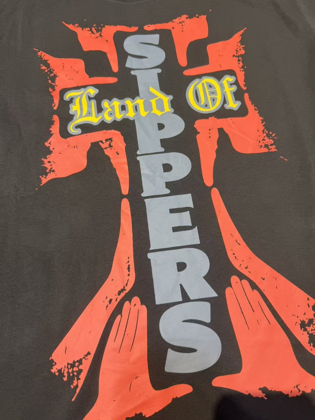THAT'S A AWFUL LOT OF COUGH SYRUP Cross Graphic Short-Sleeve T-Shirt ¡ª detail