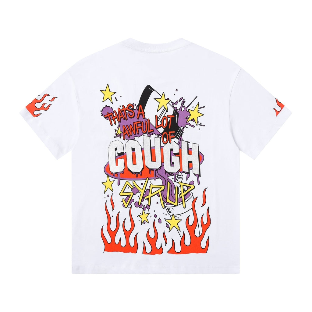 THAT'S A AWFUL LOT OF COUGH SYRUP Flame Graphic Short-Sleeve T-Shirt ¡ª back
