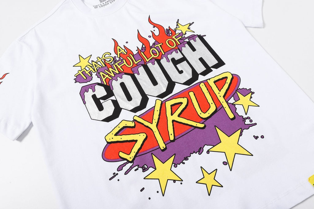 THAT'S A AWFUL LOT OF COUGH SYRUP Flame Graphic Short-Sleeve T-Shirt ¡ª detail