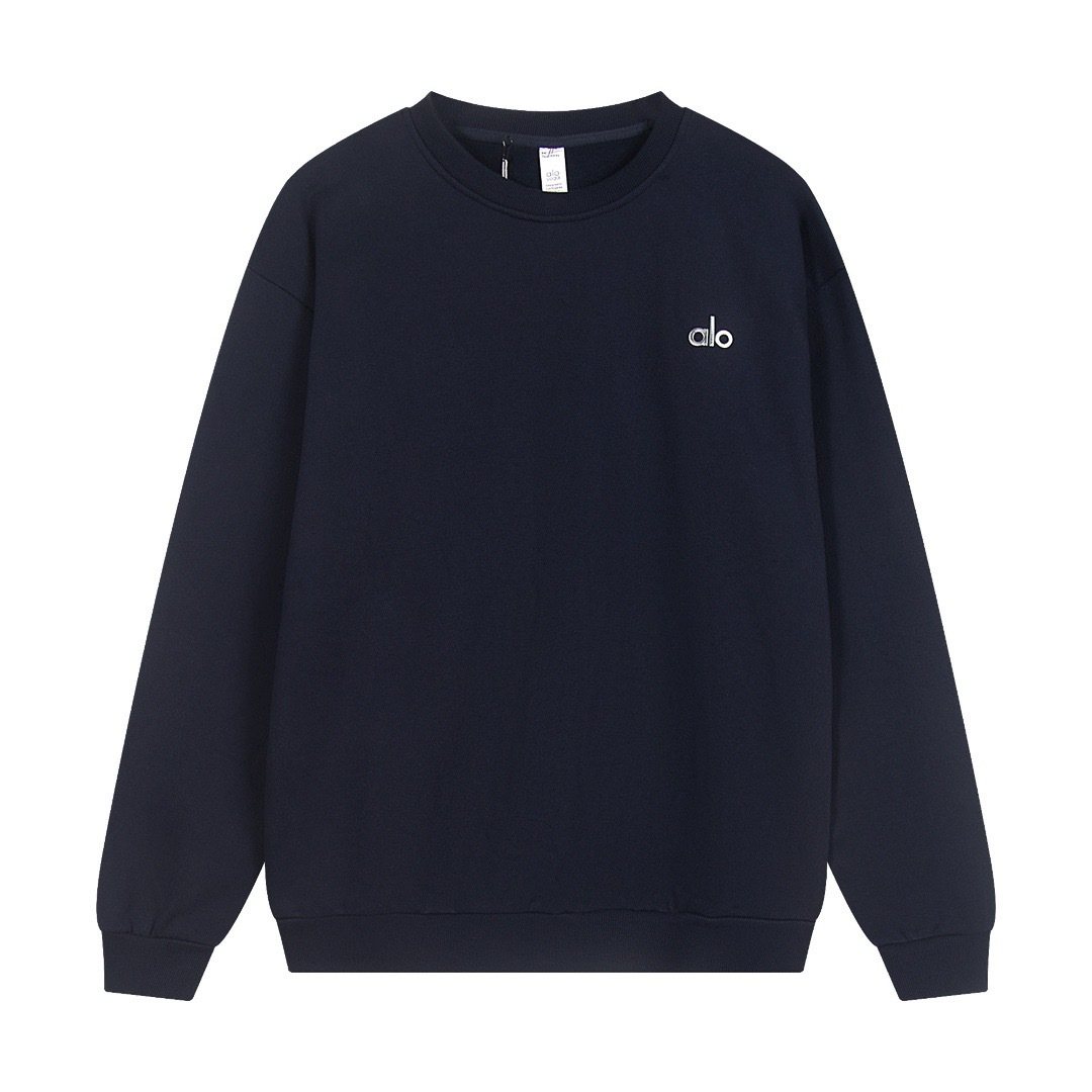 alo Small Logo Crewneck Sweatshirt & Sweatpants Matching Set ¡ª front