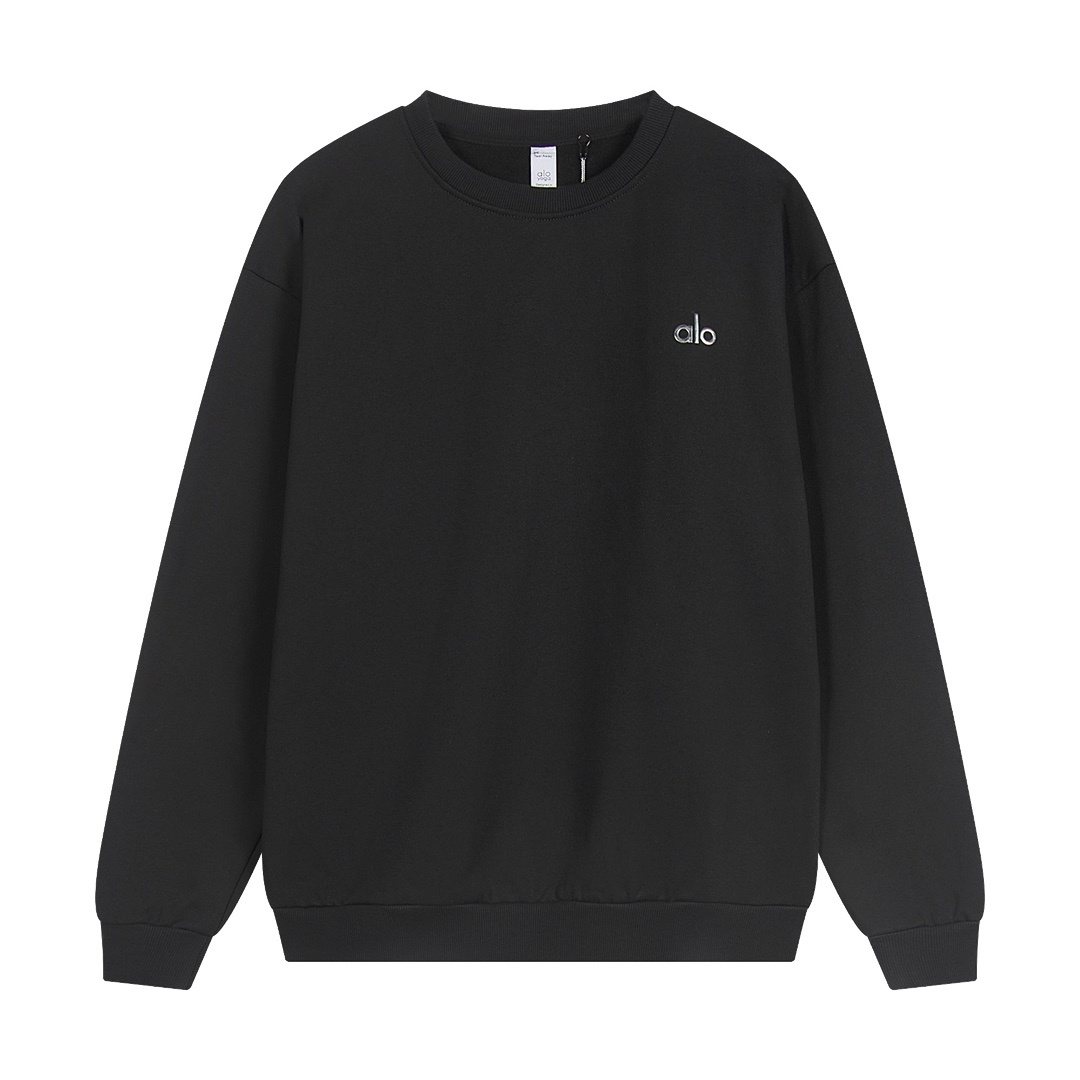 alo Small Logo Crewneck Sweatshirt & Sweatpants Matching Set ¡ª front