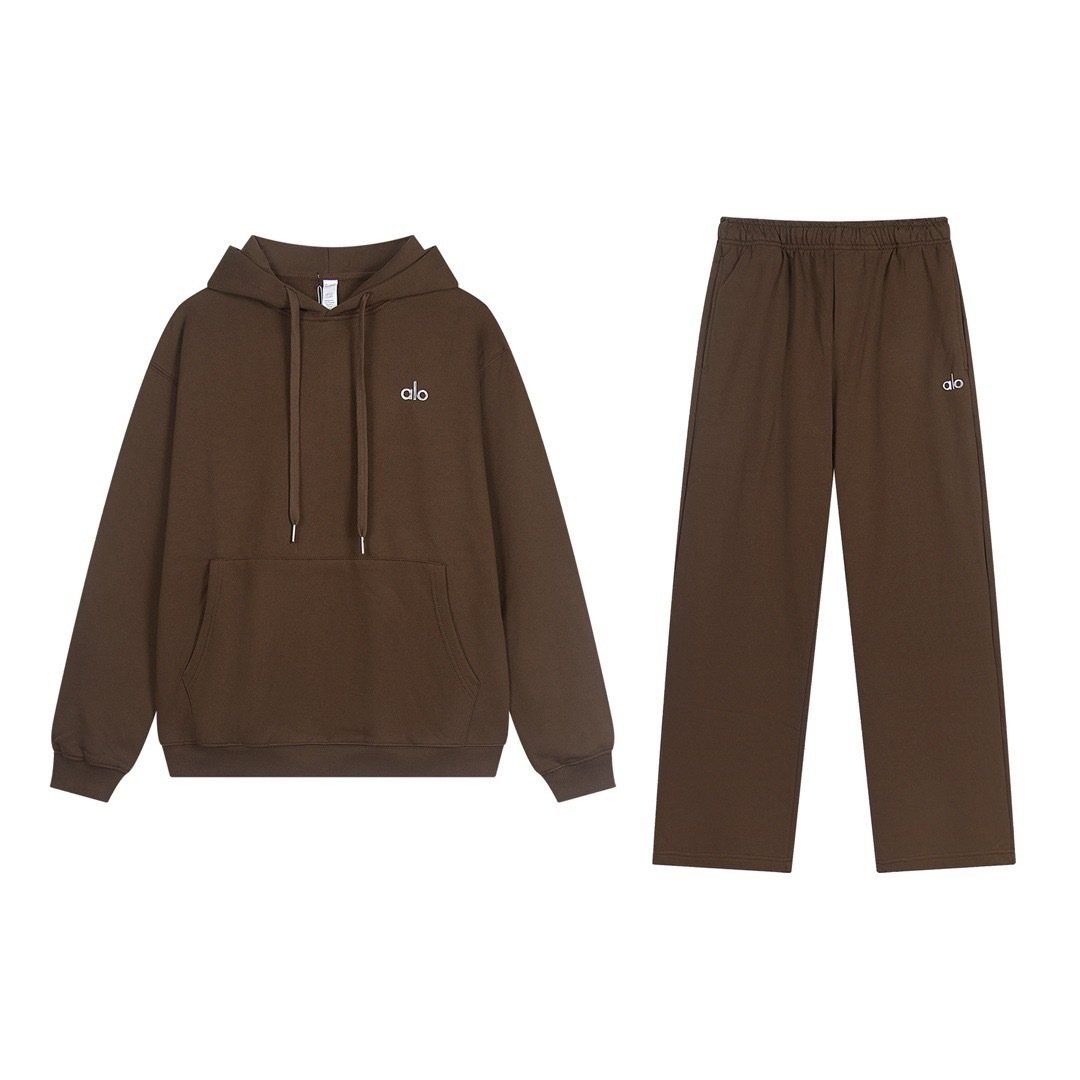 alo Logo Graphic Hoodie & Sweatpants Matching Set ¡ª front