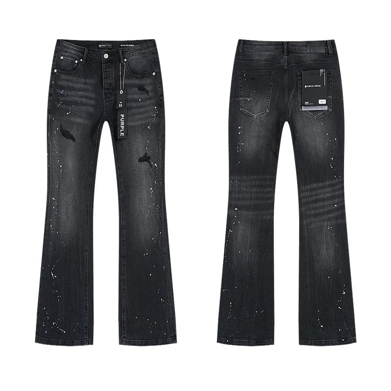 Purple Brand Black Paint Splatter Distressed Jeans ¡ª hero