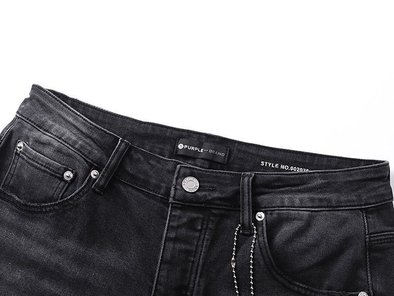 Purple Brand Black Paint Splatter Distressed Jeans ¡ª detail