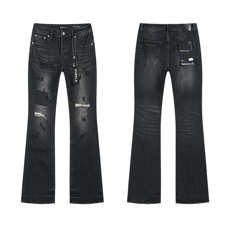 Purple Brand Black Distressed Bootcut Jeans ¡ª hero