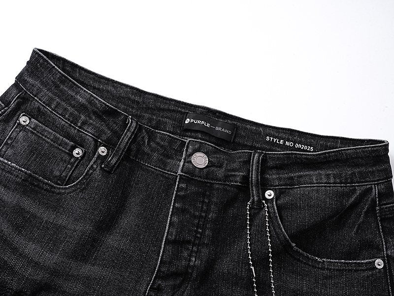 Purple Brand Black Distressed Bootcut Jeans ¡ª detail