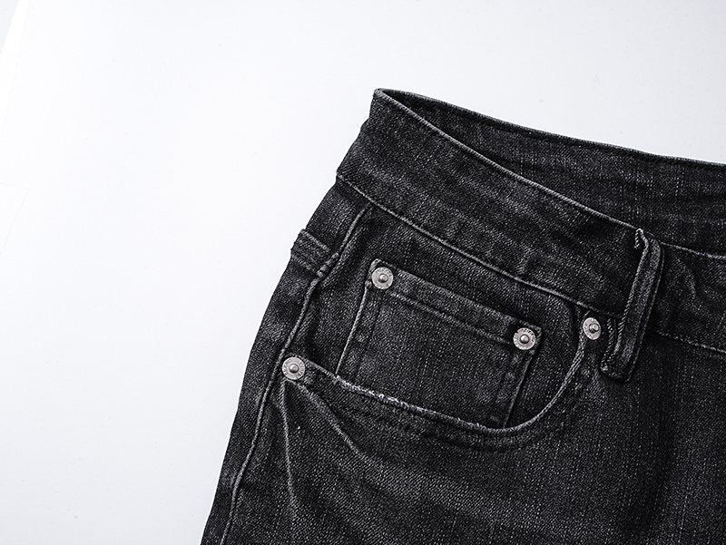 Purple Brand Black Distressed Bootcut Jeans ¡ª detail