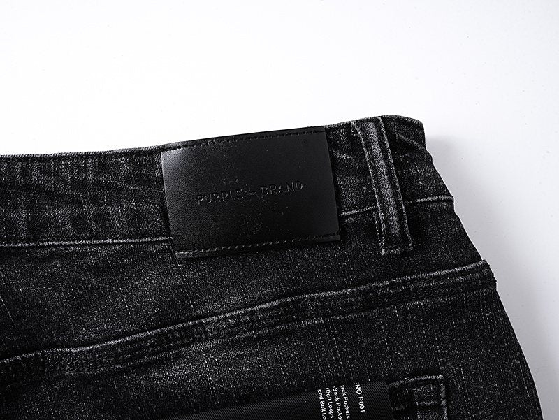 Purple Brand Black Distressed Bootcut Jeans ¡ª detail