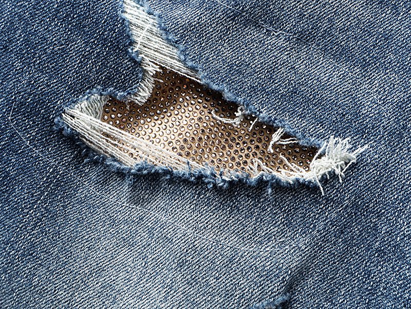Purple Brand Blue Distressed Bootcut Jeans ¡ª detail