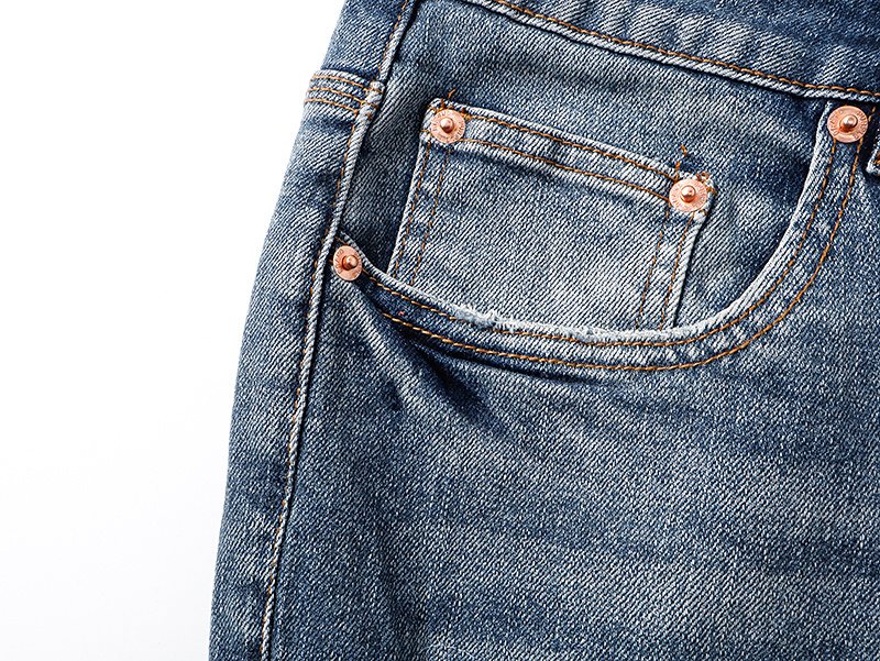 Purple Brand Blue Distressed Bootcut Jeans ¡ª detail