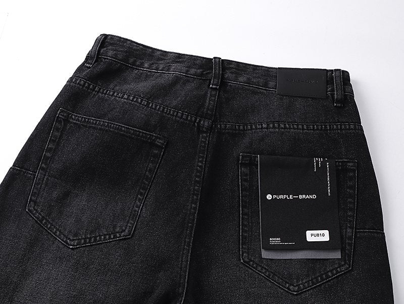Purple Brand Black Faded Whiskered Jeans ¡ª detail