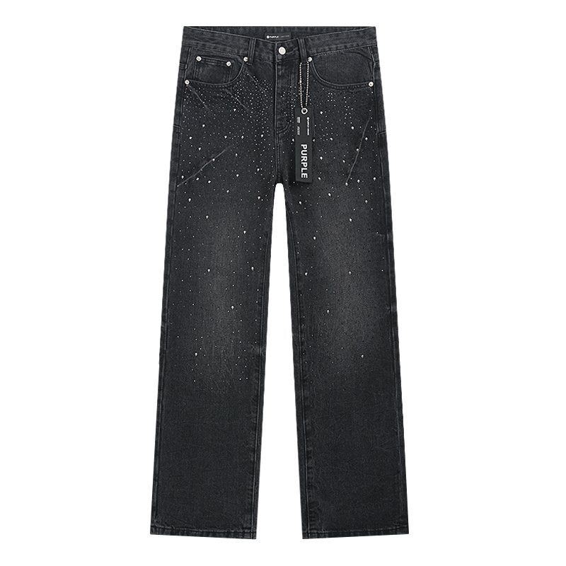 Purple Brand Black Rhinestone Washed Jeans ¡ª hero