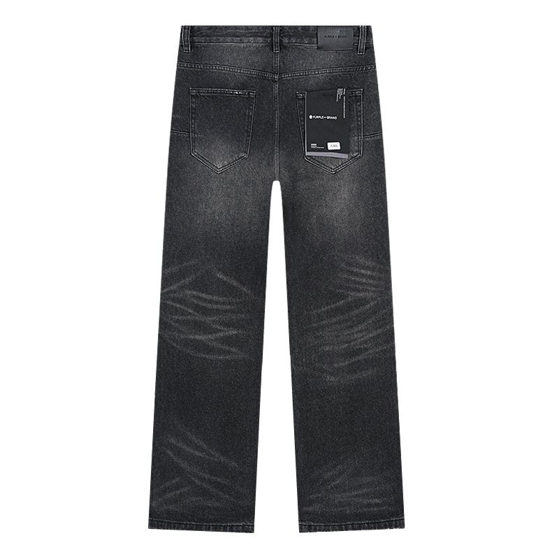 Purple Brand Black Distressed Ripped-Knee Jeans ¡ª back