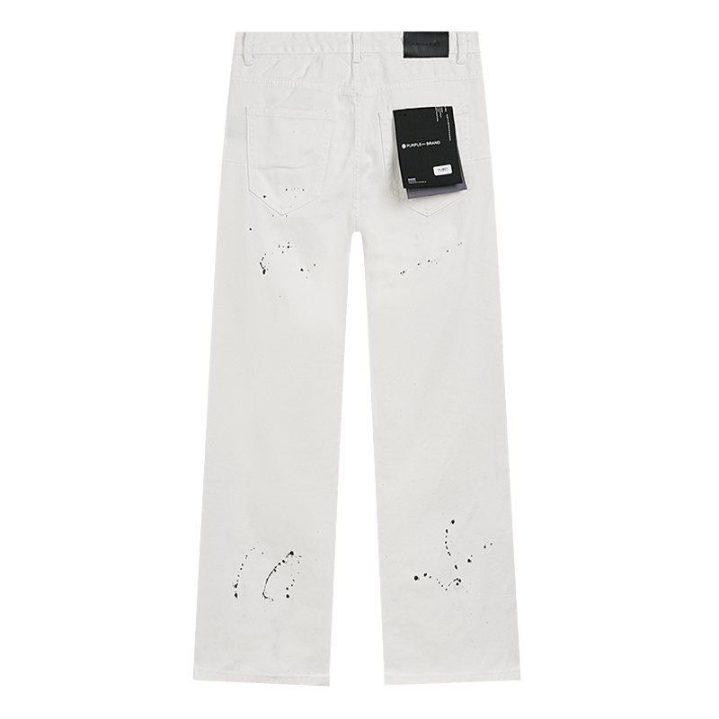 Purple Brand White Distressed Paint-Splatter Jeans ¡ª back