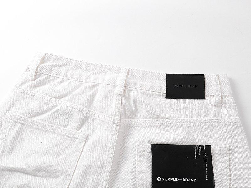 Purple Brand White Distressed Paint-Splatter Jeans ¡ª detail