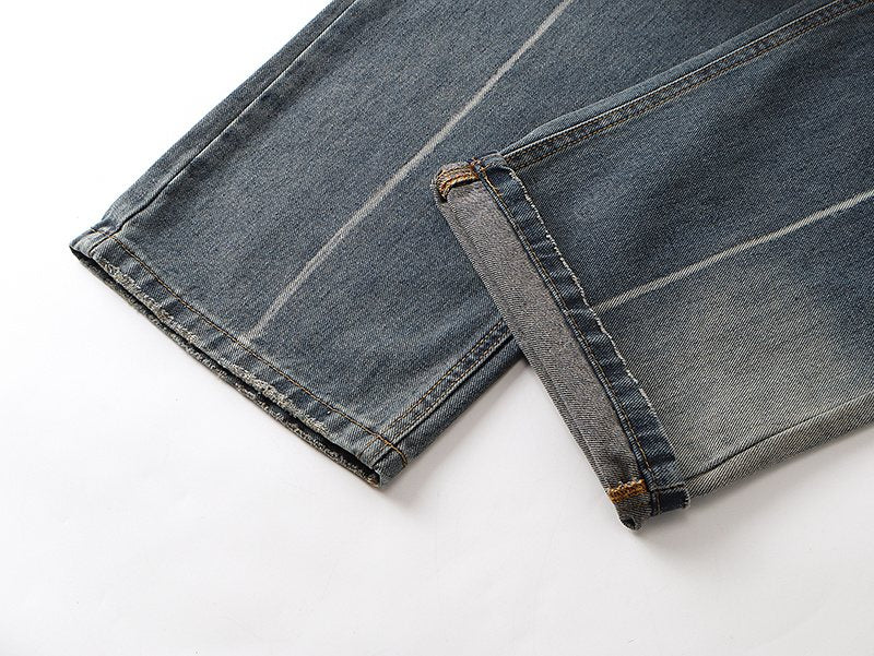 Purple Brand PU811 Washed Blue Distressed Straight-Leg Jeans ¡ª detail