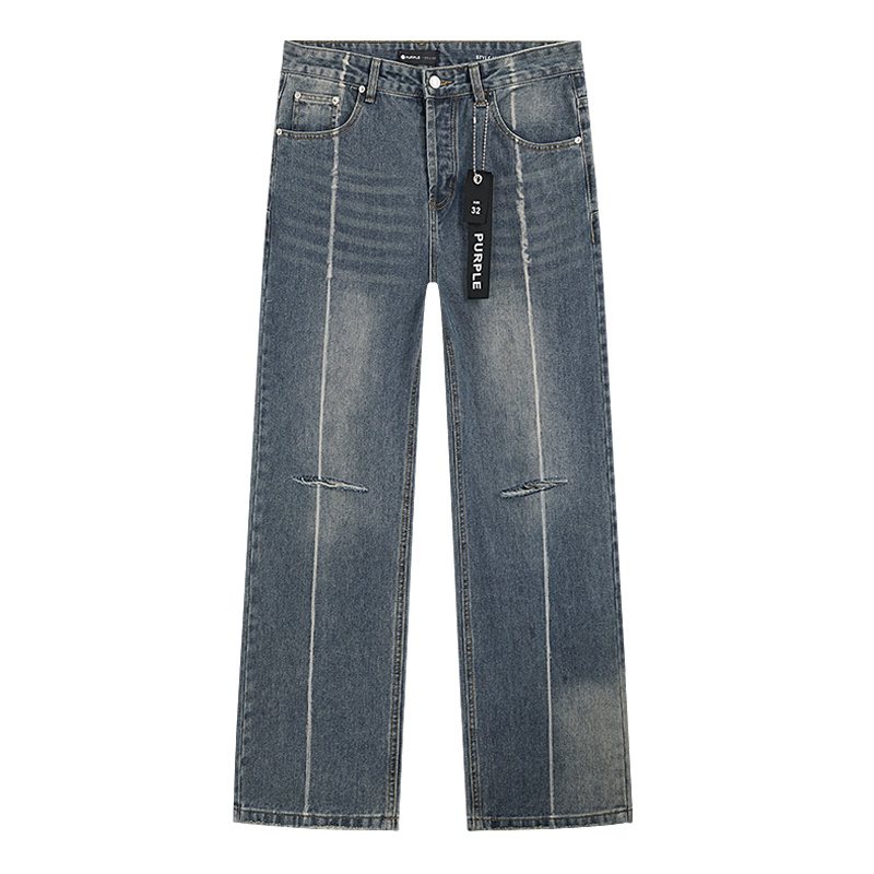 Purple Brand PU811 Washed Blue Distressed Straight-Leg Jeans ¡ª hero