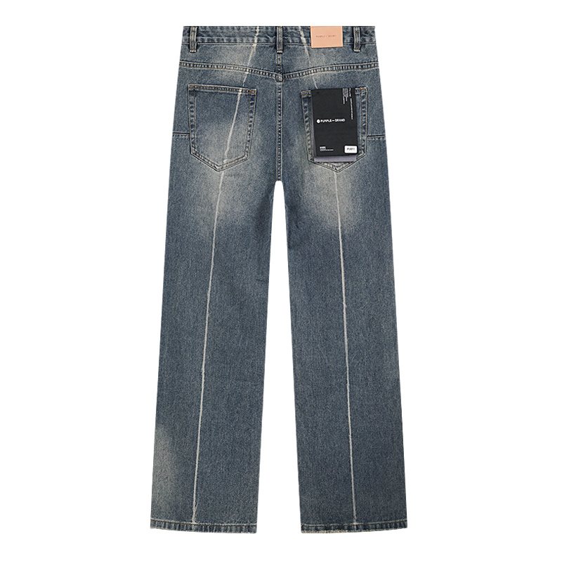 Purple Brand PU811 Washed Blue Distressed Straight-Leg Jeans ¡ª back