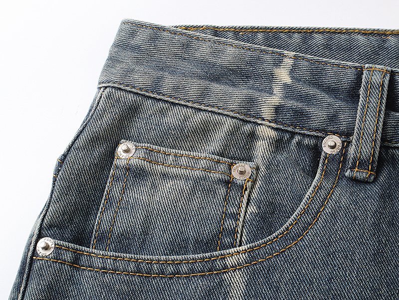 Purple Brand PU811 Washed Blue Distressed Straight-Leg Jeans ¡ª detail