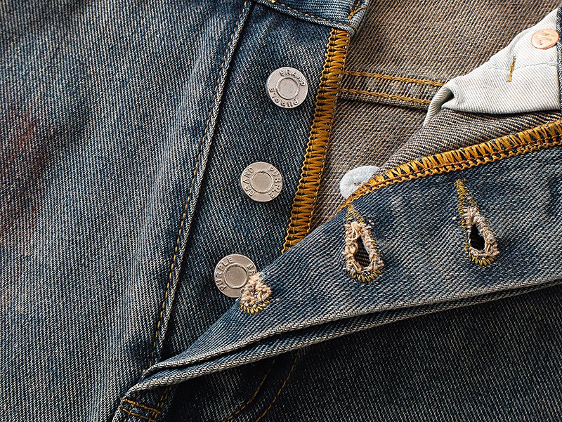Purple Brand Distressed Blue Jeans ¡ª detail
