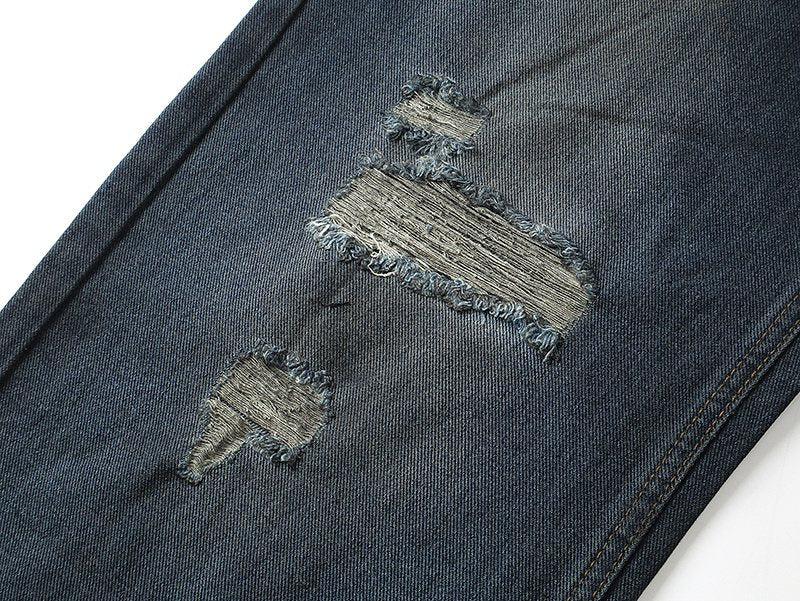 Purple Brand Dark Blue Distressed Jeans ¡ª detail