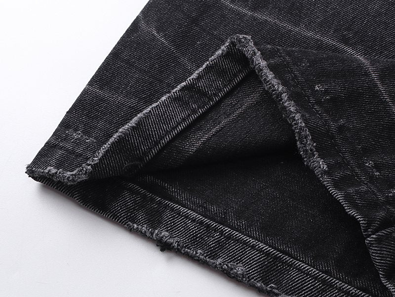 Purple Brand Black Distressed Washed Denim Jeans ¡ª detail