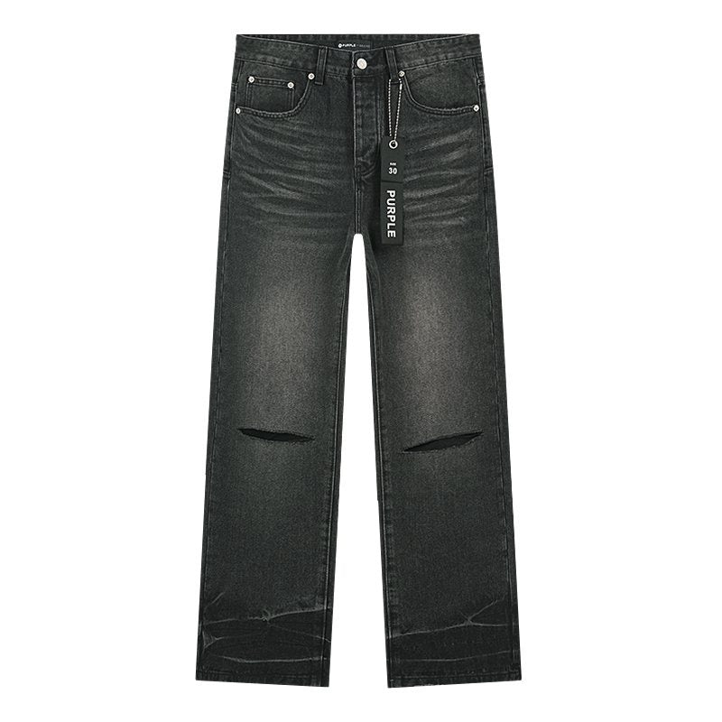 Purple Brand Black Distressed Washed Denim Jeans ¡ª front