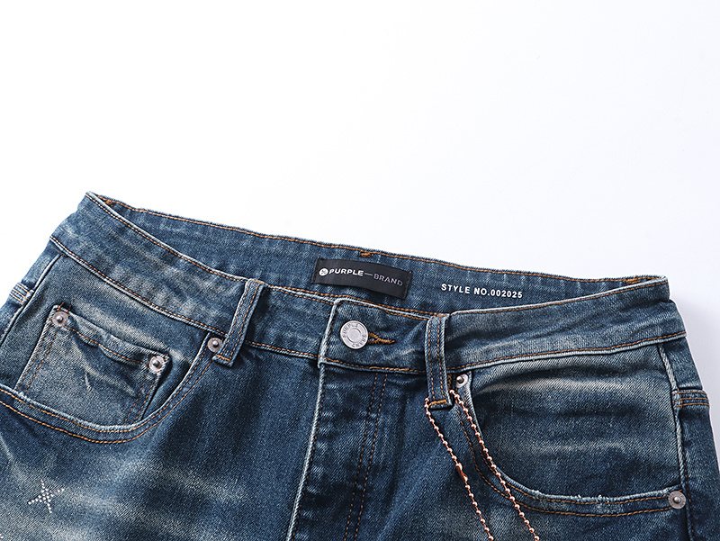 Purple Brand Blue Rhinestone-Style Motif Jeans ¡ª detail