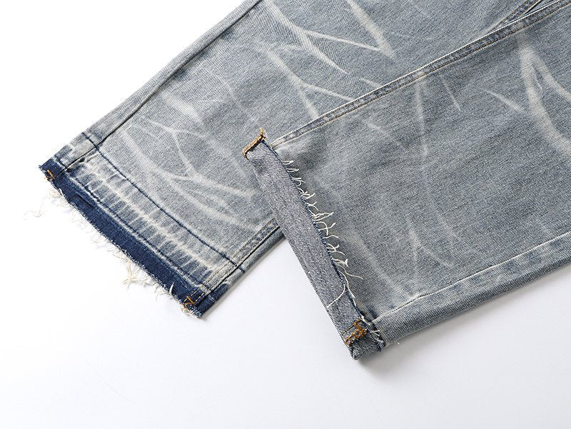 Purple Brand Light Blue Scribble Graphic Distressed Jeans ¡ª detail