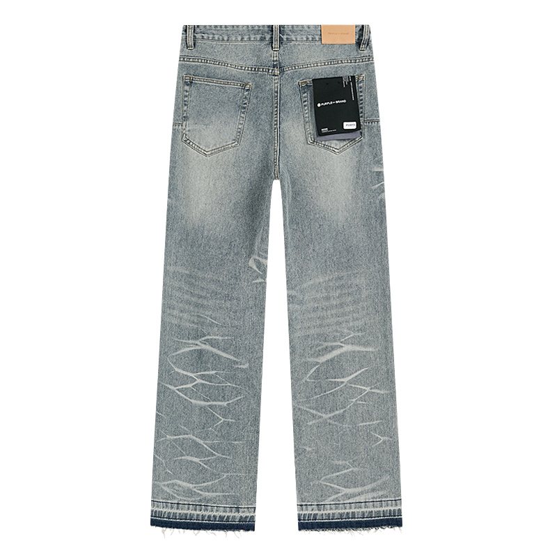 Purple Brand Light Blue Scribble Graphic Distressed Jeans ¡ª back