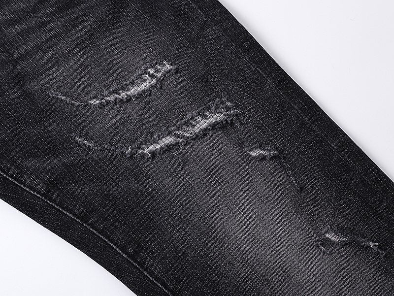 Purple Brand Washed Black Distressed Flare Jeans ¡ª detail