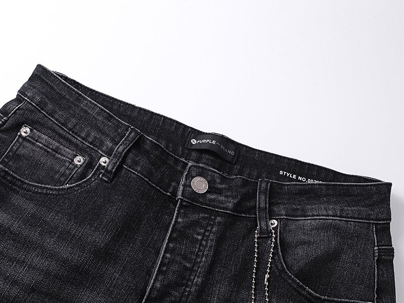 Purple Brand Washed Black Distressed Flare Jeans ¡ª detail