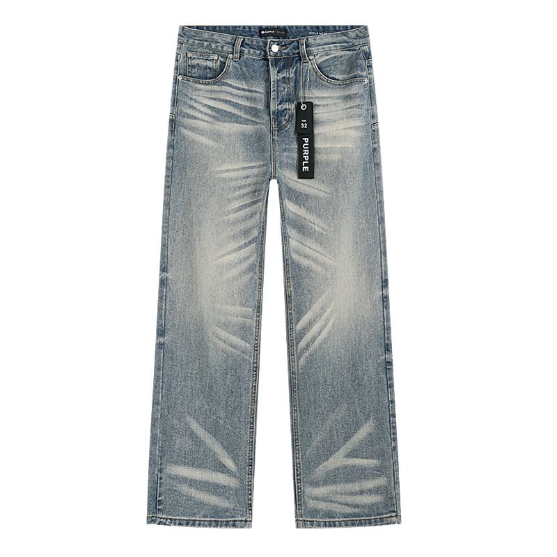 Purple Brand Light Blue Wash Straight-Leg Jeans ¡ª front