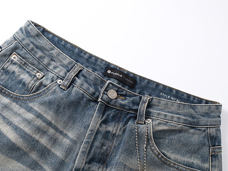 Purple Brand Light Blue Wash Straight-Leg Jeans ¡ª detail