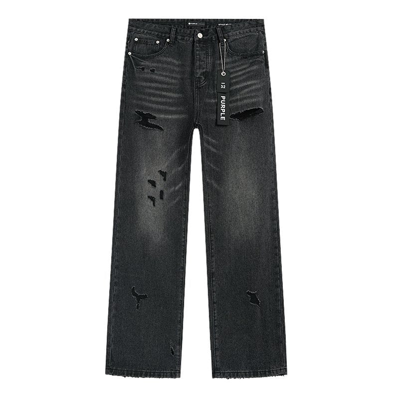 Purple Brand PU813 Washed Black Distressed Jeans ¡ª front