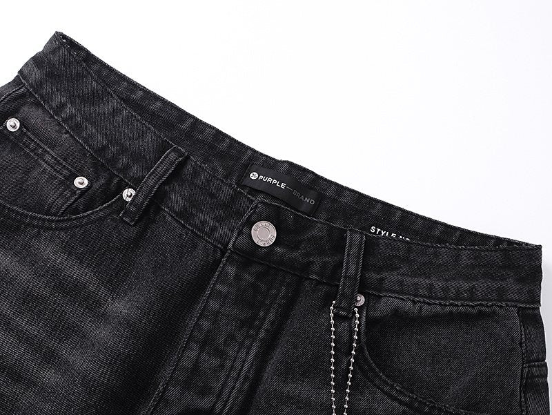 Purple Brand PU813 Washed Black Distressed Jeans ¡ª detail