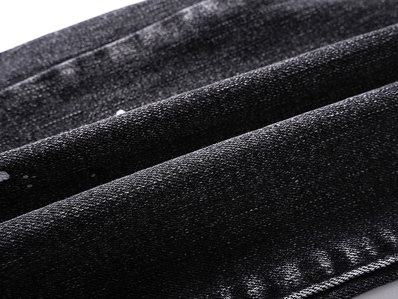Purple Brand Black Paint-Splatter Distressed Jeans ¡ª fabric_closeup