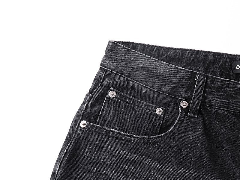 Purple Brand Black Distressed Straight-Leg Jeans ¡ª detail